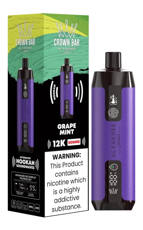 Al Fakher Crown Bar 12K Sound - Grape Mint Disposable Vape