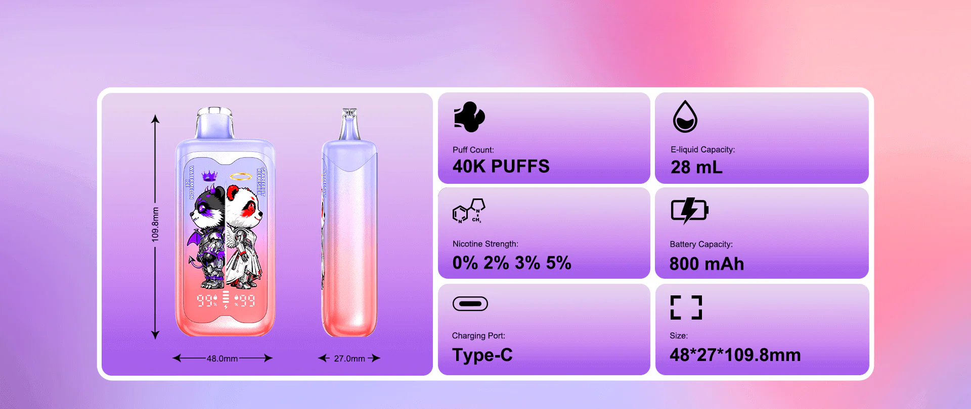 Buy PANDA TWINS Two Flavors in One Device.Switch Anytime - Image 28
